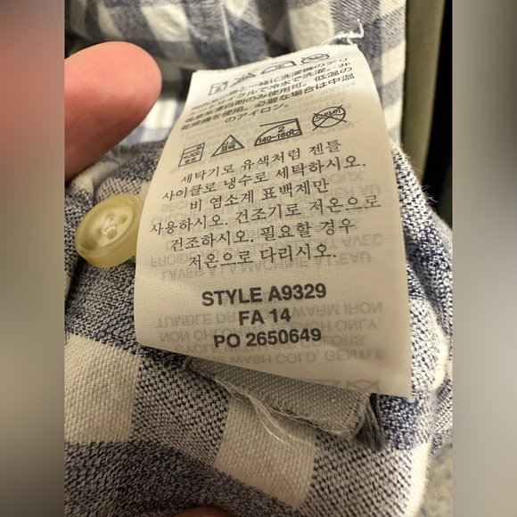 J.Crew Jaspé Cotton Gingham Slim Fit Long Sleeve Shirt A9329 - Picture 2 of 2